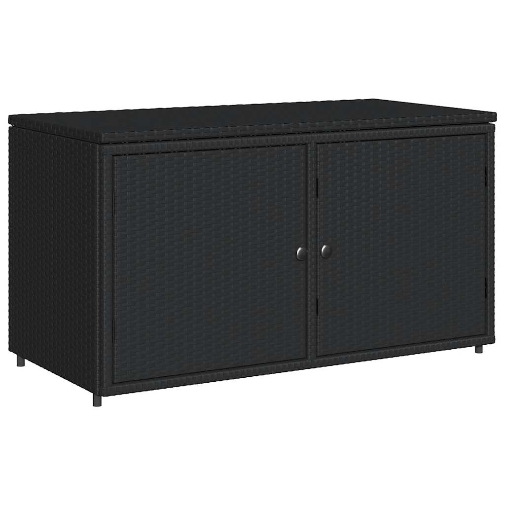 vidaXL Garden Storage Box 110x55x60.5 cm Poly Rattan Black