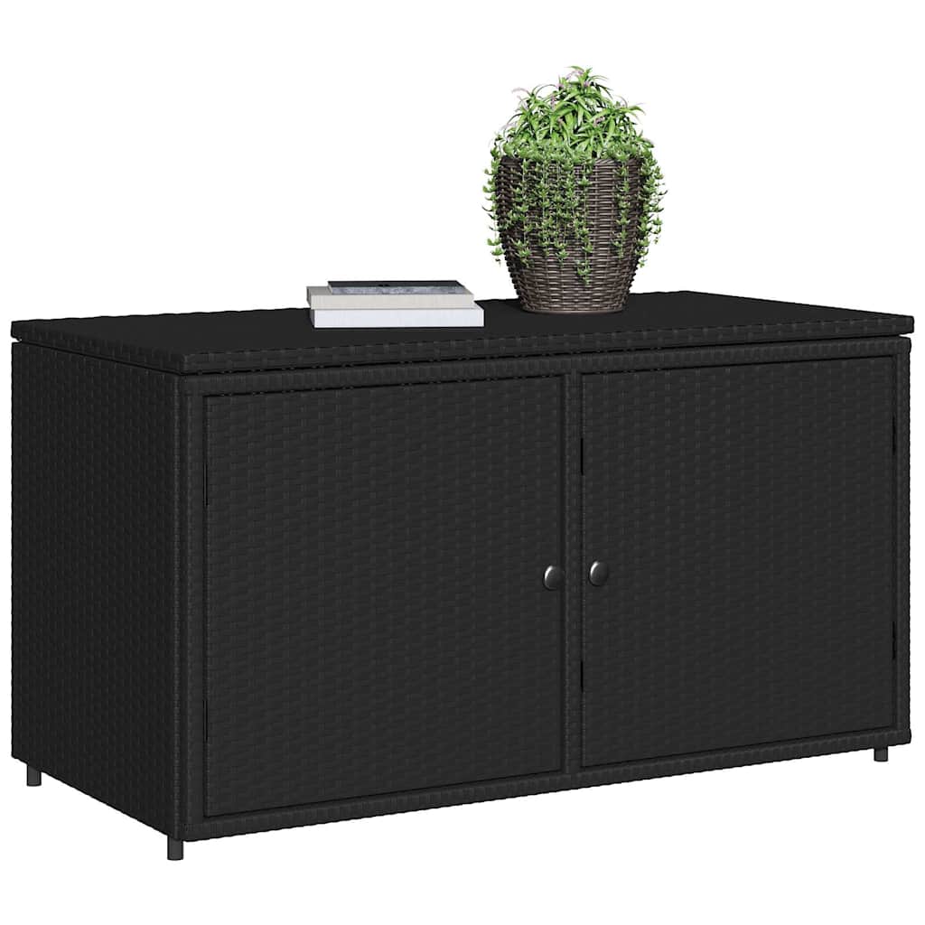vidaXL Garden Storage Box 110x55x60.5 cm Poly Rattan Black