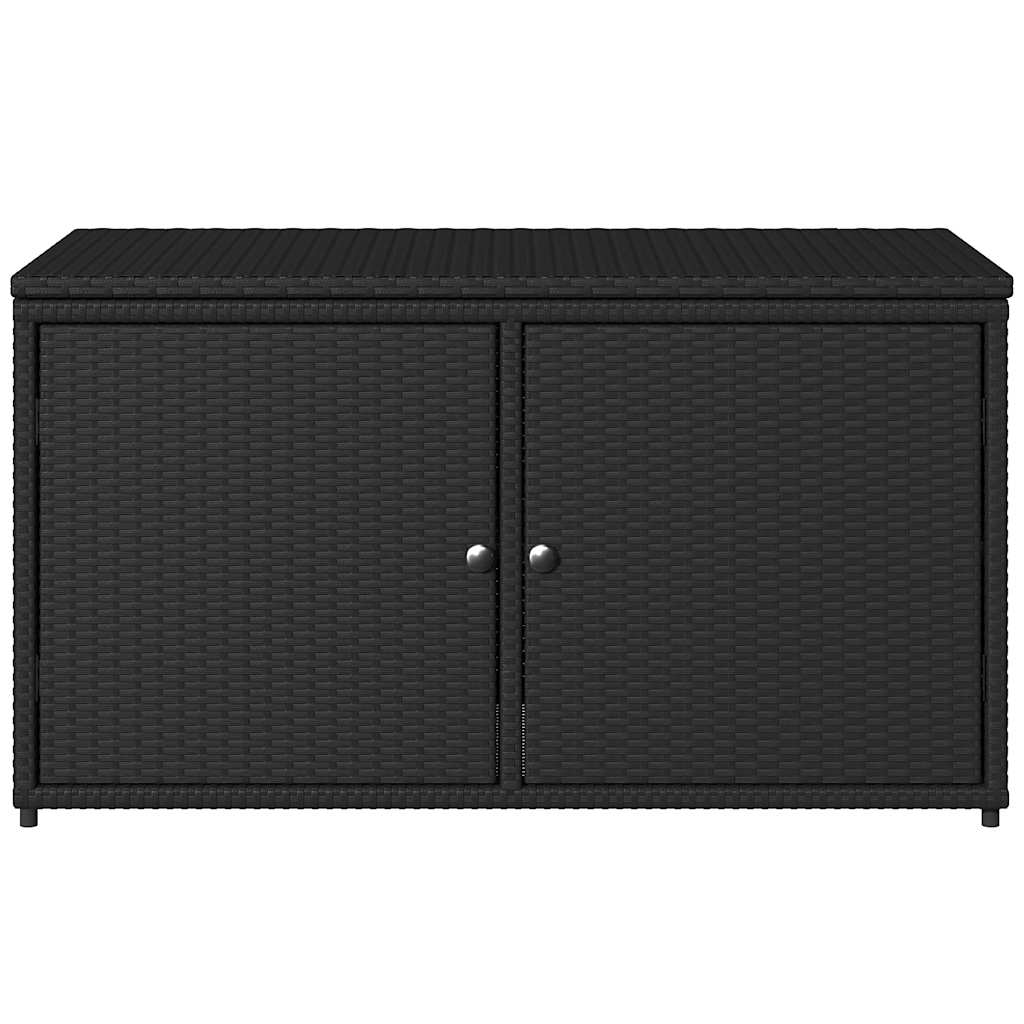 vidaXL Garden Storage Box 110x55x60.5 cm Poly Rattan Black