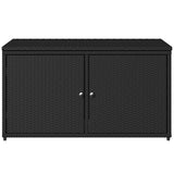 vidaXL Garden Storage Box 110x55x60.5 cm Poly Rattan Black