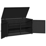 vidaXL Garden Storage Box 110x55x60.5 cm Poly Rattan Black