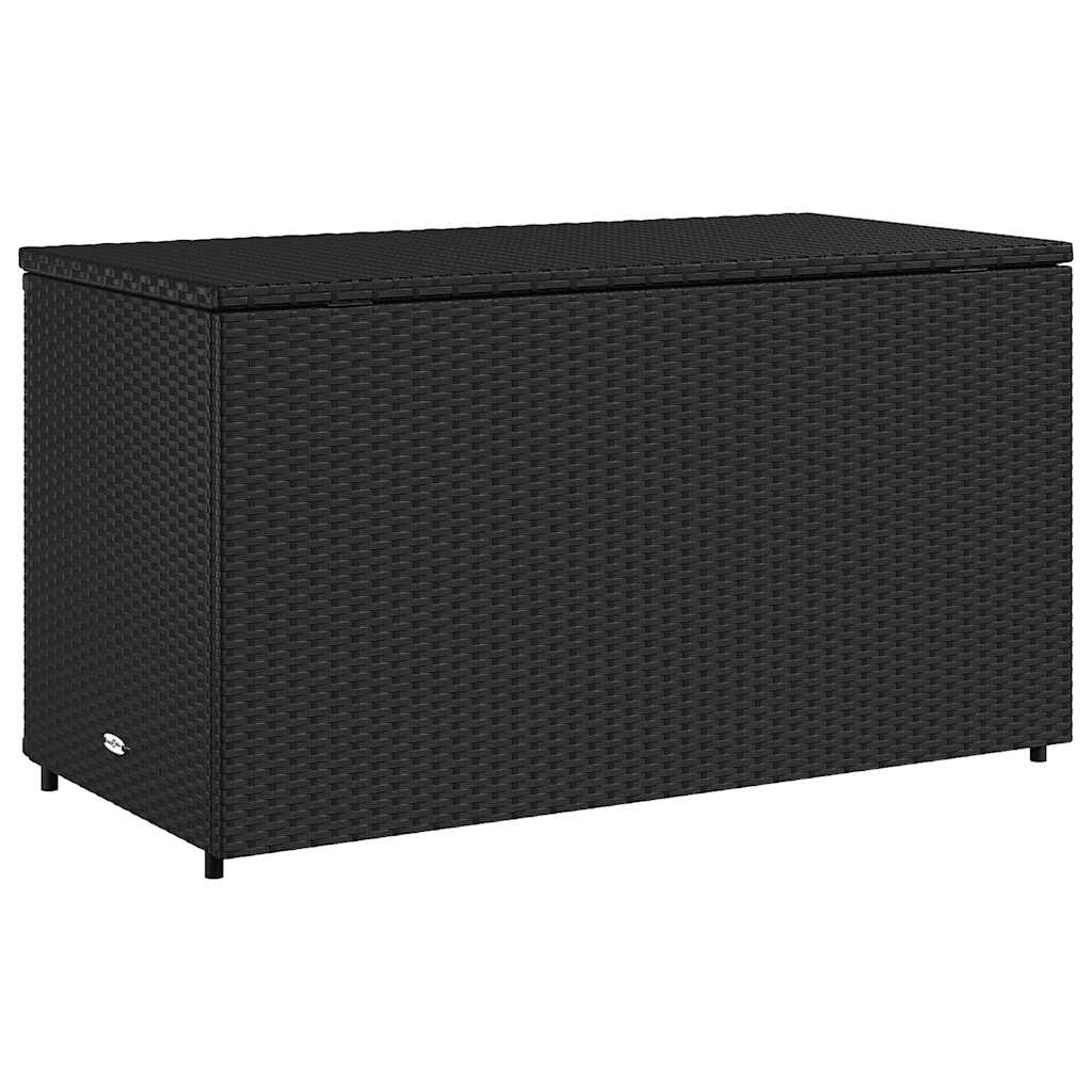 vidaXL Garden Storage Box 110x55x60.5 cm Poly Rattan Black