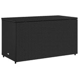 vidaXL Garden Storage Box 110x55x60.5 cm Poly Rattan Black