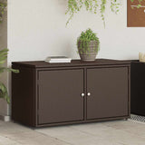 vidaXL Garden Storage Box 110x55x60.5 cm Poly Rattan Black