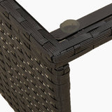 vidaXL Garden Bench with Table and Cushions L-Shaped Poly Rattan Black