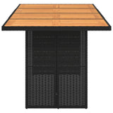 vidaXL Tuintafel met acaciahouten blad 190x80x75 cm poly rattan zwart