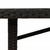 vidaXL Tuintafel met acaciahouten blad 190x80x75 cm poly rattan zwart