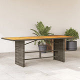 vidaXL Tuintafel met acaciahouten blad 190x80x75 cm poly rattan zwart