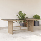 vidaXL Tuintafel met acaciahouten blad 190x80x75 cm poly rattan zwart