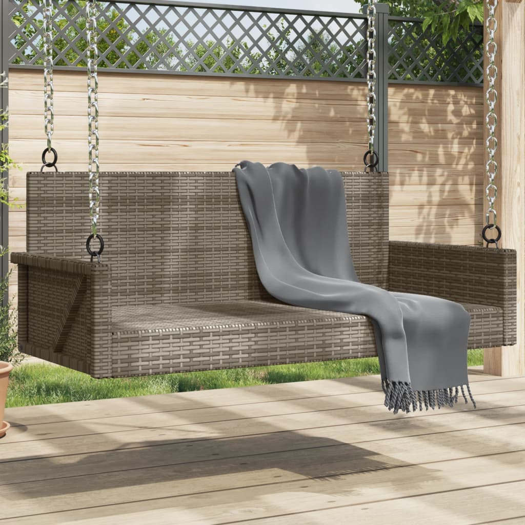 vidaXL Schommelbank 119x56x48 cm poly rattan zwart