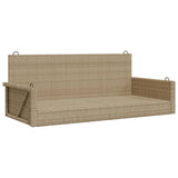 vidaXL Schommelbank 119x56x48 cm poly rattan zwart