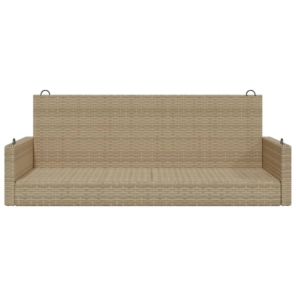 vidaXL Schommelbank 119x56x48 cm poly rattan zwart