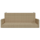 vidaXL Schommelbank 119x56x48 cm poly rattan zwart