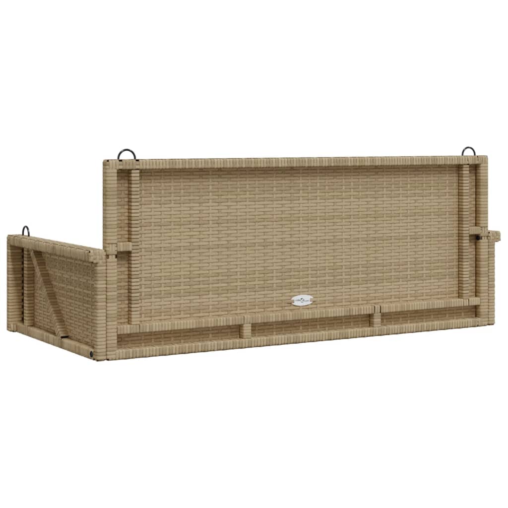 vidaXL Schommelbank 119x56x48 cm poly rattan zwart