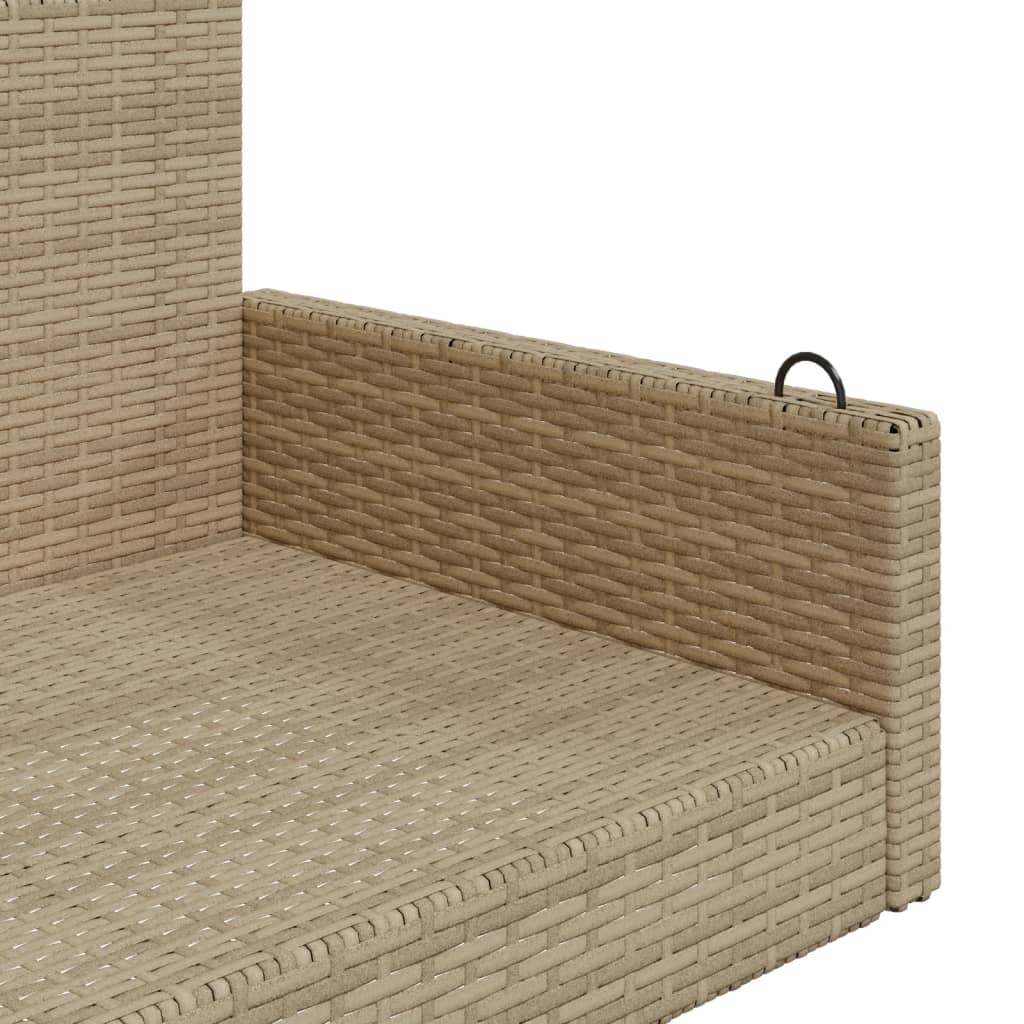 vidaXL Schommelbank 119x56x48 cm poly rattan zwart