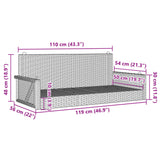 vidaXL Schommelbank 119x56x48 cm poly rattan zwart