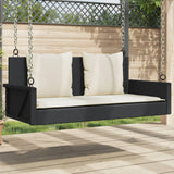 vidaXL Schommelbank 119x56x48 cm poly rattan zwart