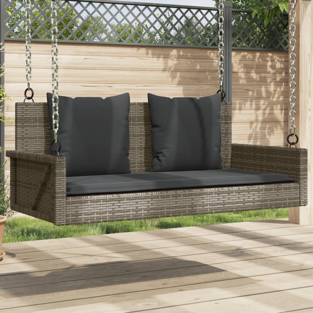 vidaXL Schommelbank 119x56x48 cm poly rattan zwart