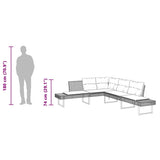 vidaXL Garden Bench with Cushions L-shaped Poly Rattan and Acacia Wood Black