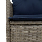 vidaXL Tuinstoel verstelbaar met kussens poly rattan grijs