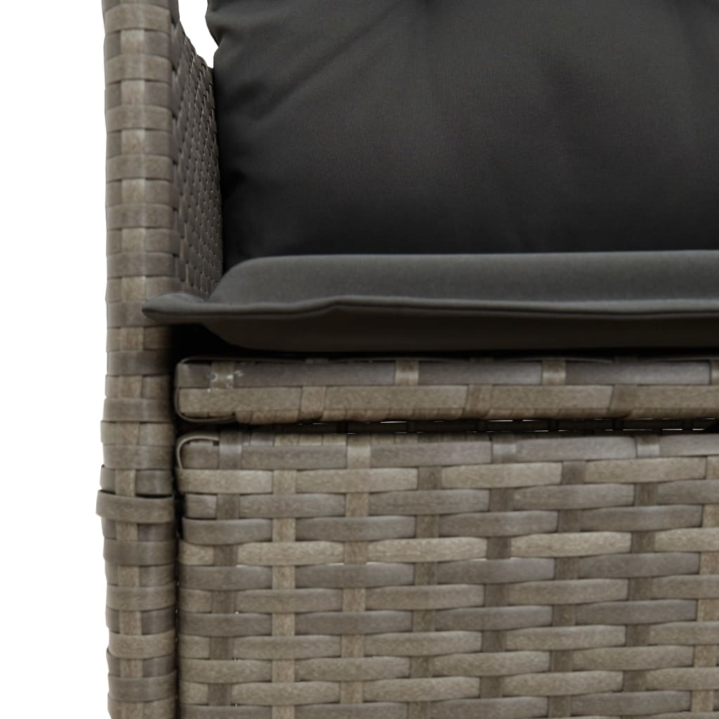 vidaXL Tuinstoel verstelbaar met kussens poly rattan zwart