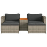 vidaXL 5-delige Loungeset met kussens poly rattan acacia zwart