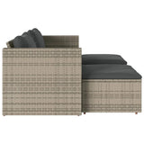 vidaXL 5-delige Loungeset met kussens poly rattan acacia zwart