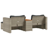 vidaXL 5-delige Loungeset met kussens poly rattan acacia zwart