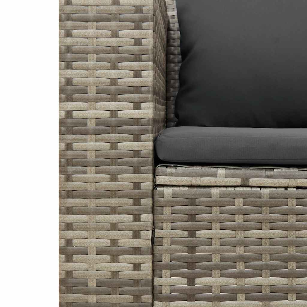 vidaXL 5-delige Loungeset met kussens poly rattan acacia zwart