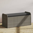 vidaXL Storage Bench with Cushion 115x51x52 cm Poly Rattan Black