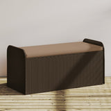 vidaXL Storage Bench with Cushion 115x51x52 cm Poly Rattan Black