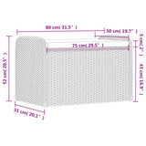 vidaXL Storage Bench with Cushion 115x51x52 cm Poly Rattan Black