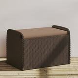 vidaXL Storage Bench with Cushion 115x51x52 cm Poly Rattan Black