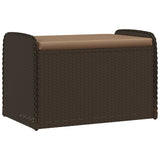 vidaXL Storage Bench with Cushion 115x51x52 cm Poly Rattan Black