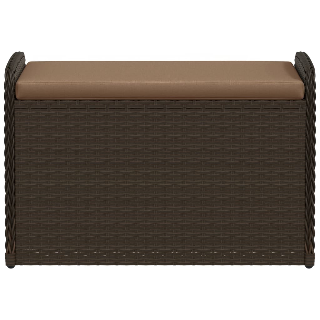 vidaXL Storage Bench with Cushion 115x51x52 cm Poly Rattan Black