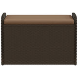 vidaXL Storage Bench with Cushion 115x51x52 cm Poly Rattan Black