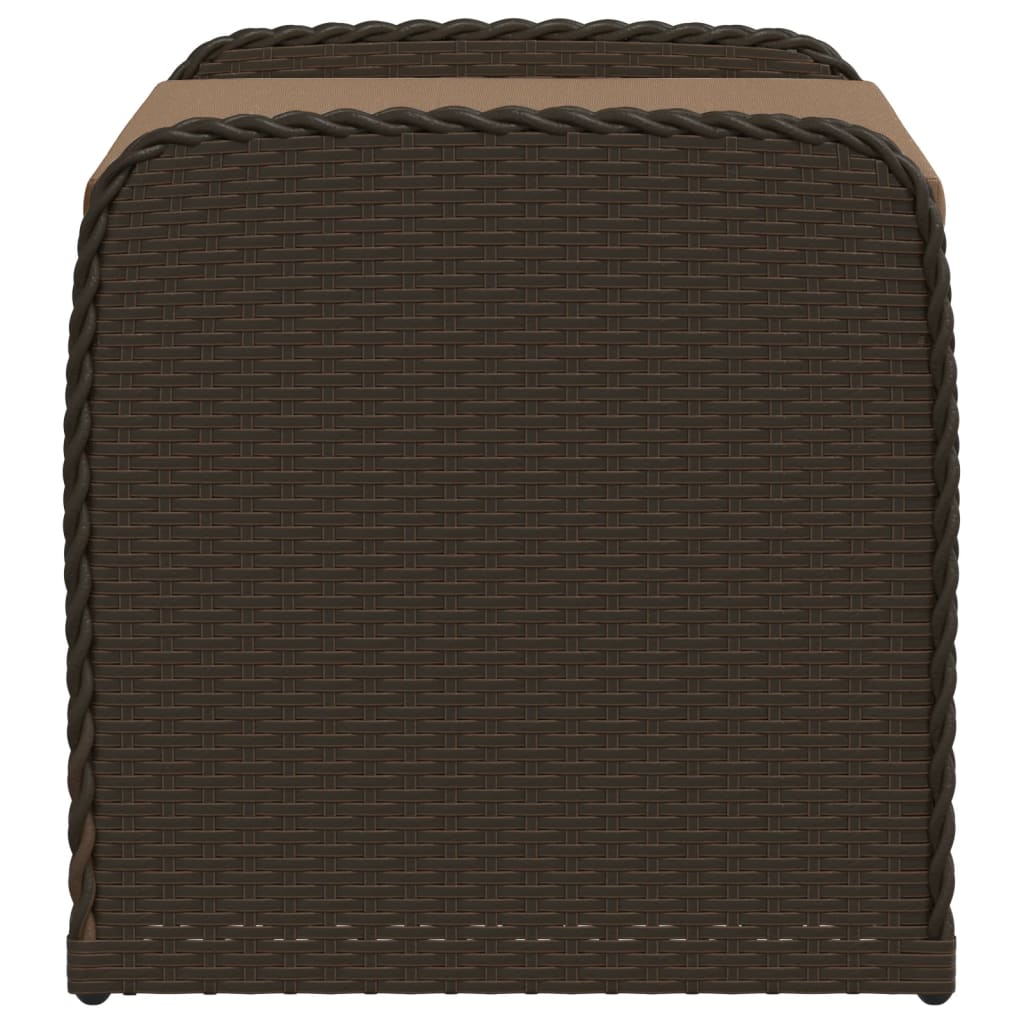 vidaXL Storage Bench with Cushion 115x51x52 cm Poly Rattan Black