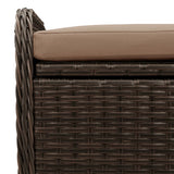 vidaXL Storage Bench with Cushion 115x51x52 cm Poly Rattan Black