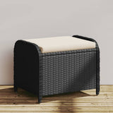 vidaXL Tuinkruk met kussen 58x46x46 cm poly rattan zwart