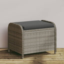 vidaXL Tuinkruk met kussen 58x46x46 cm poly rattan zwart