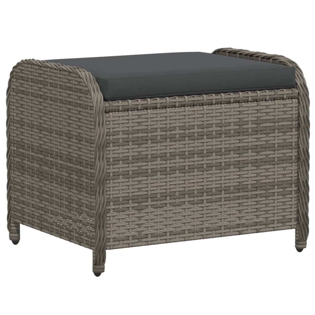 vidaXL Tuinkruk met kussen 58x46x46 cm poly rattan zwart