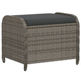 vidaXL Tuinkruk met kussen 58x46x46 cm poly rattan zwart