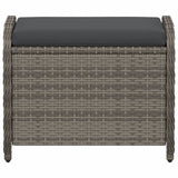 vidaXL Tuinkruk met kussen 58x46x46 cm poly rattan zwart