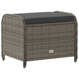 vidaXL Tuinkruk met kussen 58x46x46 cm poly rattan zwart