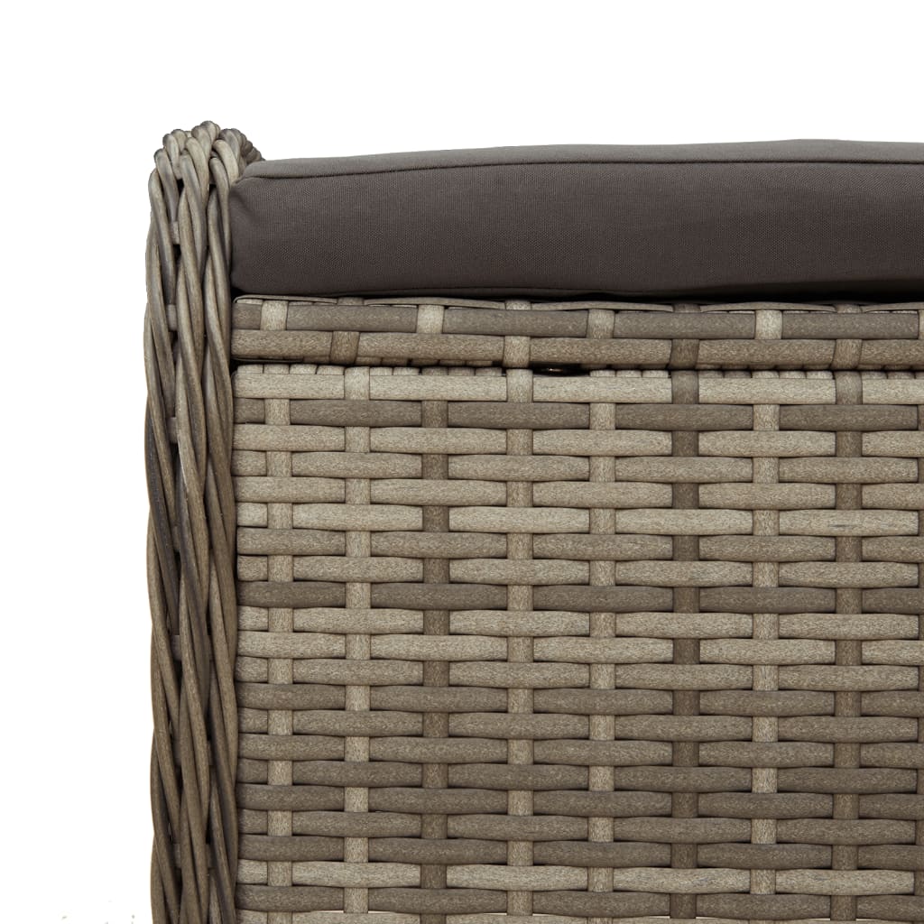 vidaXL Tuinkruk met kussen 58x46x46 cm poly rattan zwart