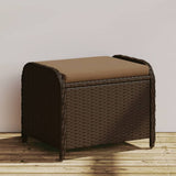 vidaXL Tuinkruk met kussen 58x46x46 cm poly rattan zwart