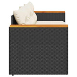 vidaXL Tuinbank 3-zits met kussens poly rattan zwart