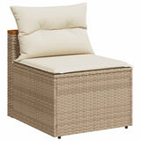 vidaXL Tuinbanken 2 st zonder armleuning met kussens poly rattan zwart