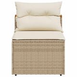 vidaXL Tuinbanken 2 st zonder armleuning met kussens poly rattan zwart