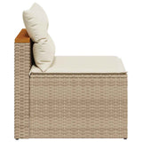vidaXL Tuinbanken 2 st zonder armleuning met kussens poly rattan zwart